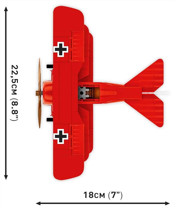 COBI Historical Collection: Great War Fokker DR.1 RED Baron Plane Building Set 221 Pieces