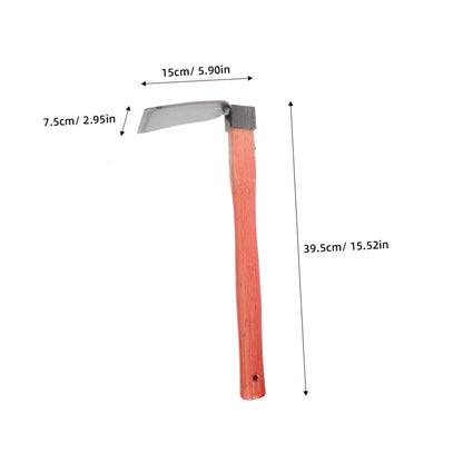 Yardwe Wooden Handle Gardening Hoe Soil Turning Tool for Efficient Weeding and Farming Lightweight Construction for Flower and Vegetable Cultivation