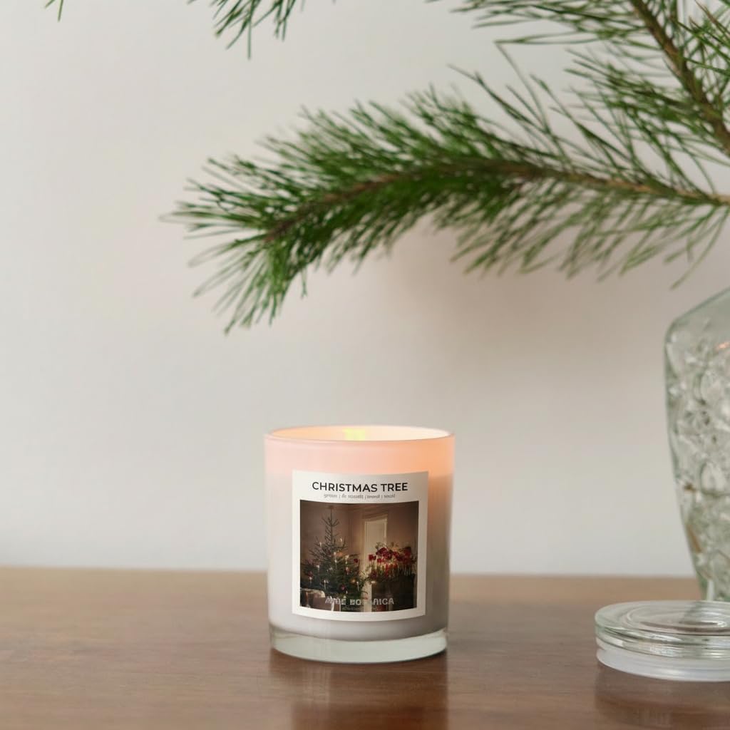 AME BOTANICA Wood Wick Candles That Crackle | Fir Pine Needle Balsam Candle Luxury Scented | Wooden Wick Candle – Hand Poured in The USA – Home Decor – Non Toxic Soy Candles – Gift for Men and Women
