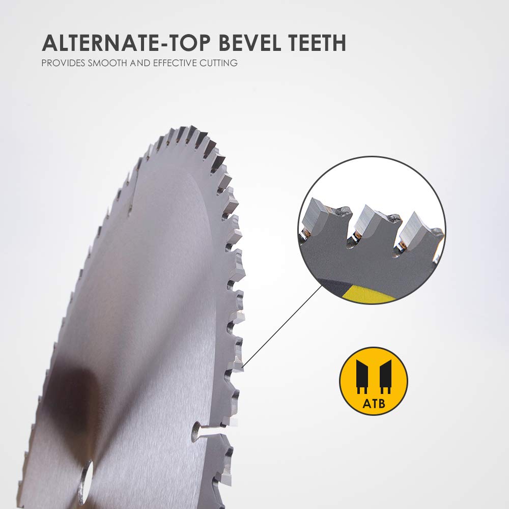 Luckyway 10 Inch Table Saw Blade, Miter Saw Blade 2-Pack, 80T Fine Finish Professional Woodworking with 5/8 Inch Arbor TCT Saw Blade for Table Saw and Miter Saw