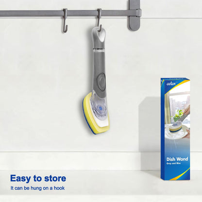 CELOX Non-Scratch Dishwashing Scrubber with Soap Dispenser, Dish Wand for Cleaning Kitchen