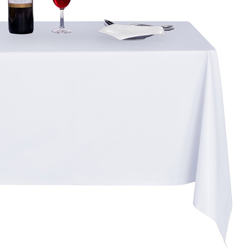 sancua 100% Waterproof Rectangle PVC Tablecloth - 60 x 120 Inch - Oil Proof Spill Proof Vinyl Table Cloth, Wipe Clean Table Cover for Dining Tables, Buffet Parties and Camping, White