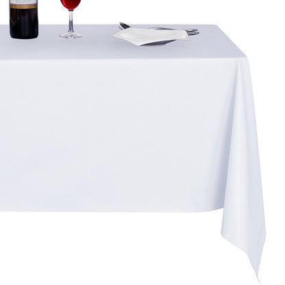 sancua 100% Waterproof Rectangle PVC Tablecloth - 70 x 70 Inch - Oil Proof Spill Proof Vinyl Table Cloth, Wipe Clean Table Cover for Dining Tables, Buffet Parties and Camping, White