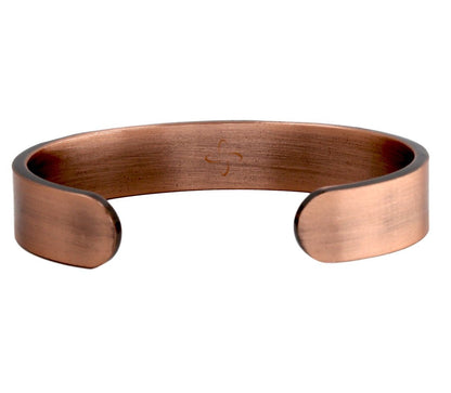 Reevaria - Pure Copper Plain Magnetic Heavyweight Cuff Bracelet for Men, with 8 Magnets 3500 Gauss