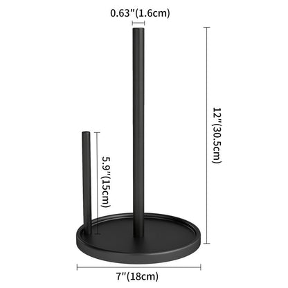 Jesginboo Paper Towel Holder Countertop, Black Kitchen Paper Towels Holder, Paper Roll Holder with Weighted Base