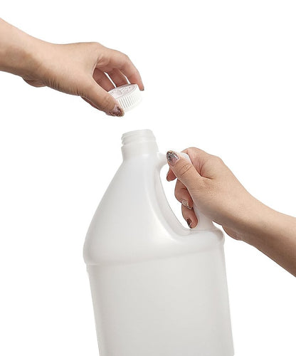 ljdeals 2 Pack 1 Gallon Reusable Plastic Jugs, Ergonomic Handle with Child Resistant Lids, Food Safe, BPA Free, Leak-Resistant, HDPE Plastic Container for Water, Liquids and more, Made in USA