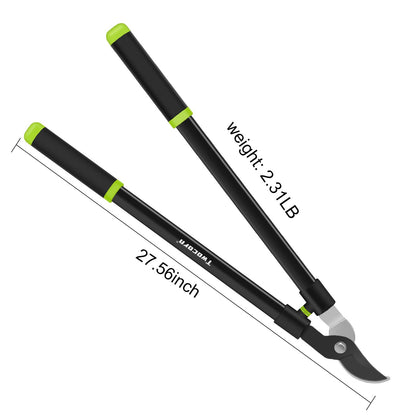 Twocorn 28" Garden Bypass Lopper with Steel Blade, Tree Trimmer Branch Cutter for 1.5’’ Cutting Capacity