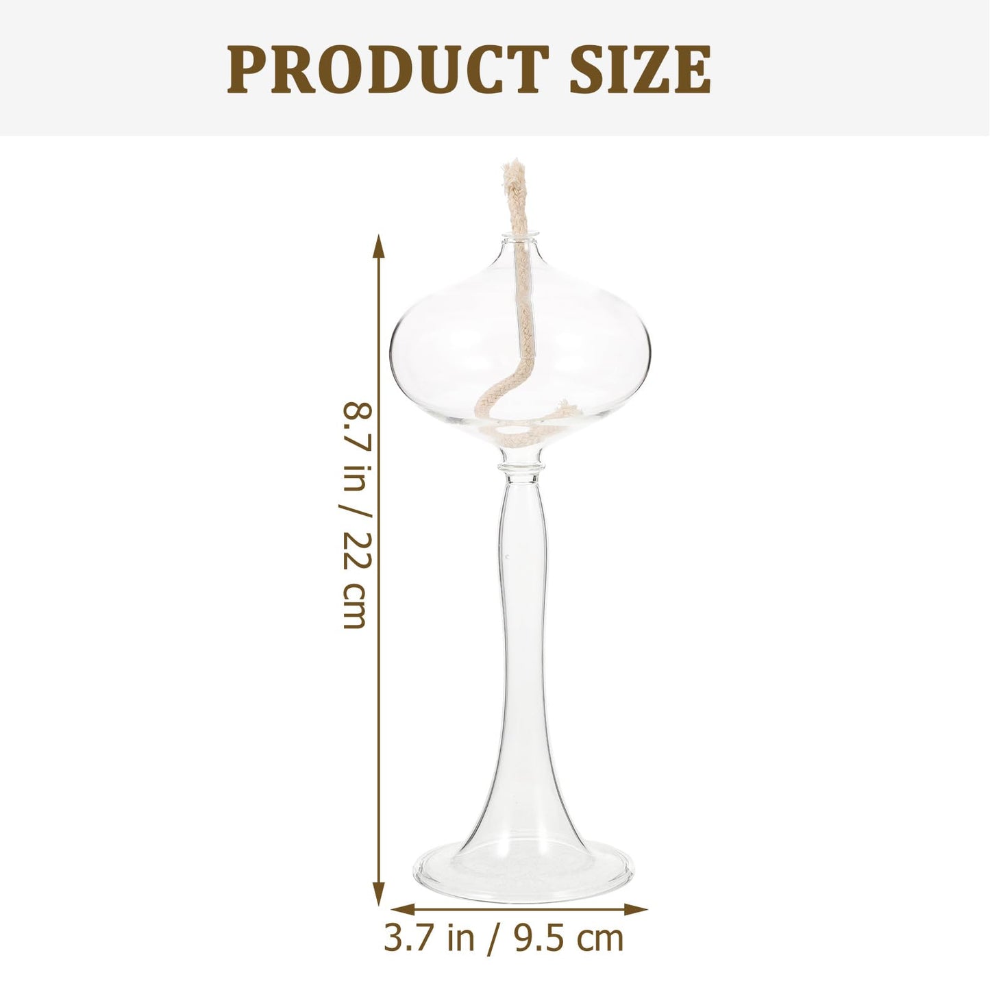 Miniature Glass Oil Lamp with Handle - Refillable Kerosene Wick Lantern for Indoor Use and Home Party