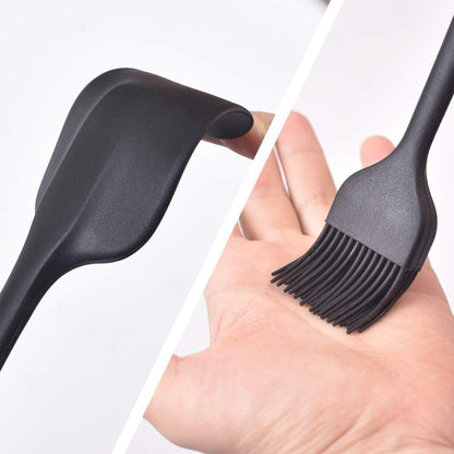 HFLYJPYW Spatulas Set of 6, Food Grade Silicone Spatulas Rubber Heat Resistant, Stainless Steel Core, Kitchen Utensils Nonstick for for Cooking, Baking and Mixing (Black)