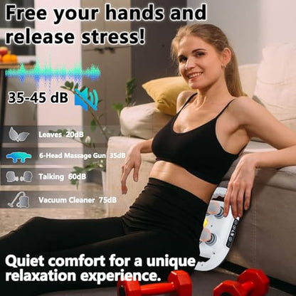 6 Head Massage Gun Deep Tissue with 9 Levels & 9 Modes, Electric Massager Tool for Legs, Arms, Waist, Back, Buttocks - Full Body Muscle Pain Relief, Ideal Gifts for Women, Men, Mom, and Dad