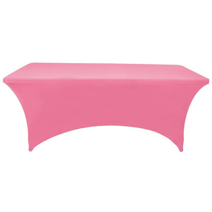 ZarzaaSik 6-Pack 8ft Spandex Table Covers for Rectangle Folding Tables - Washable Elastic Tablecloth - Ultimate Fitted Table Protector for Birthday Parties, Trade Shows, Banquet