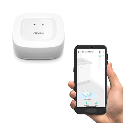 YoLink Water Leak Detection Starter Kit, w/SpeakerHub Audio/Talking Hub & Water Leak Sensors, LoRa Up to 1/4 Mile Open-Air Range, SMS/Text, Email & Push Notifications, w/Alexa, IFTTT, Home Assistant