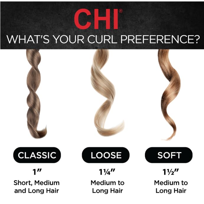 CHI Lava Curl Shot, Hair Curling Wand For Voluminous, Shiny & Long-Lasting Curls, Lower Temperature, Ergonomic, Comfortable Design For Easy Use