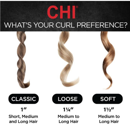 CHI Lava Curl Shot, Hair Curling Wand For Voluminous, Shiny & Long-Lasting Curls, Lower Temperature, Ergonomic, Comfortable Design For Easy Use