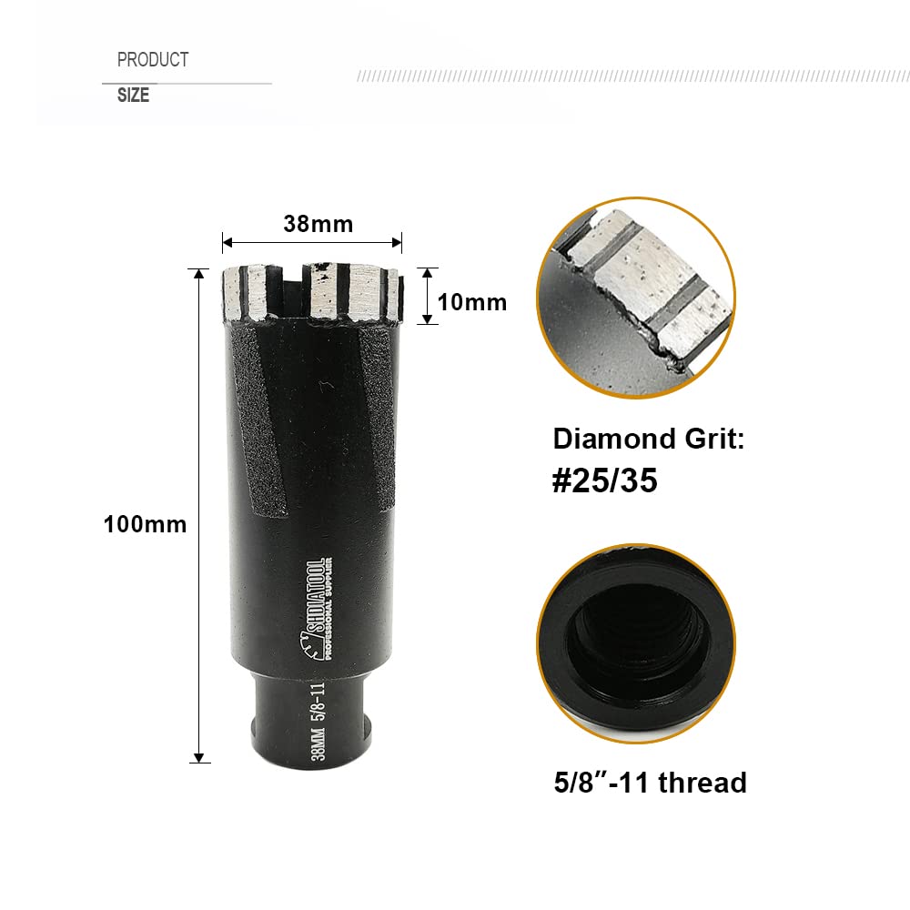 SHDIATOOL Diamond Tile Drill Bits Kit 12pcs, Porcelain Hole Saw Sets, Core Bits Cutter for Drilling Ceramic Marble Granite (6/6/8/20/25/35/50/20MM/2/SDS/HEX/4.5“)
