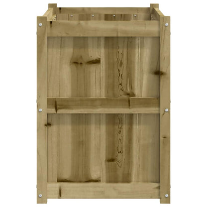 Favemtsl Large Rustic Raised Garden Bed 35.4x35.4x27.6 in Treated Solid Pine Wood Outdoor Planter Box Weathered Brown for Patio Balcony Yard