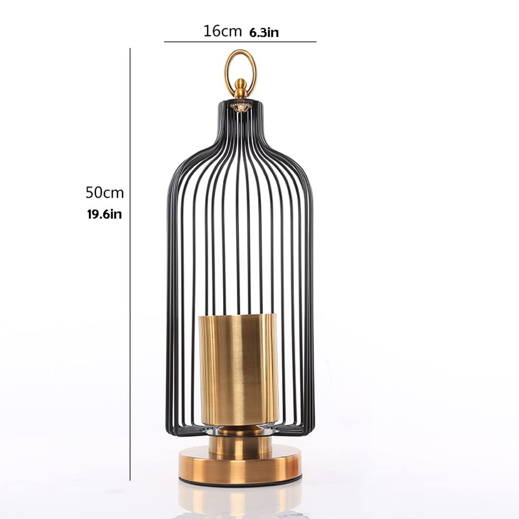 WAOCEO Candlestick Holders Creative Birdcage Candle Holder New Chinese Glass Candle Candle Holder Decoration Romantic Candle Light Dinner Props Candle Holders (Size : B)