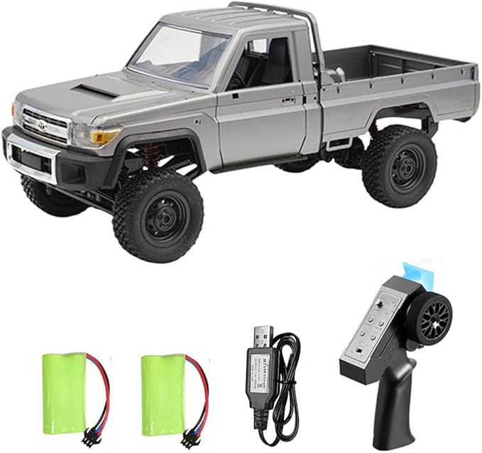 RC Truck 1/12 RC Rock Crawler MN-82 Pro 4x4 Off Road RC Pickup Truck 2.4GHz Full Proportional All Terrain Remote Control Car RTR with LED Lights and 2 Batteries for Adults