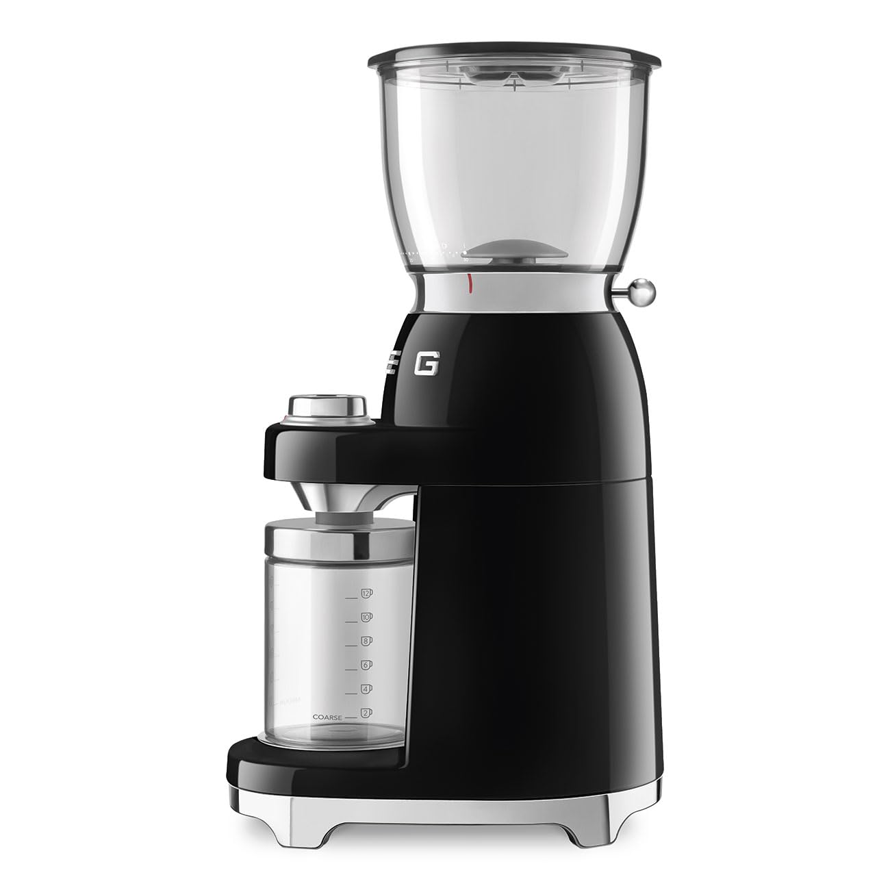 SMEG CGF11 Retro-Style Coffee Grinder – Burr Mill with 30 Grind Settings, Stainless Steel Conical Burrs, Removable Hopper – Precision Countertop Grinder for Espresso, Drip, French Press-Black