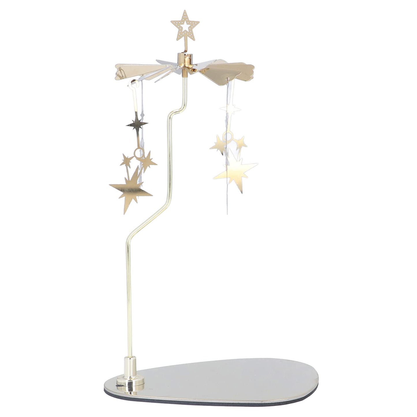 Rengue Rotating Candle Holder, Wind Design Stainless Steel Wind Design 5.1x4.1in Tray 7.1in Stand Height for Romantic Home Decor Wedding (#5)
