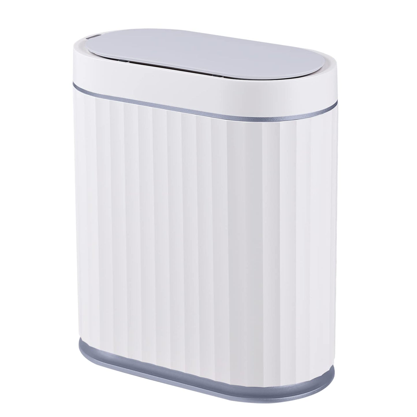 ELPHECO Bathroom Motion Sensor Trash can 2 Gallon Automatic Garbage Can, 10 L Slim Plastic Smart Trash Can with Lid, Waterproof Intelligent Trash Bin for Bedroom, Bathroom, Kitchen, Office, Grey