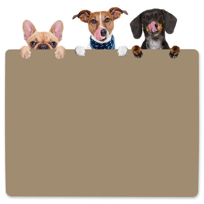 KVK Dog Water Mat 39.4×29.5in - Silicone Dog Mats for Food and Water Extra Large - Pet Food Mat for Floors Waterproof - Pet Feeding Mats Prevent Water Food Spills - Taupe