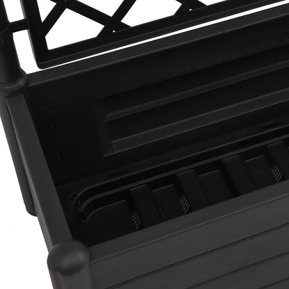 Zeehear Garden Planter Box with Trellis, 39.4", for Outdoor Flower, Plant, Vegetable & Herb Growing, Large Raised Planting Pots for Gardening - Anthracite