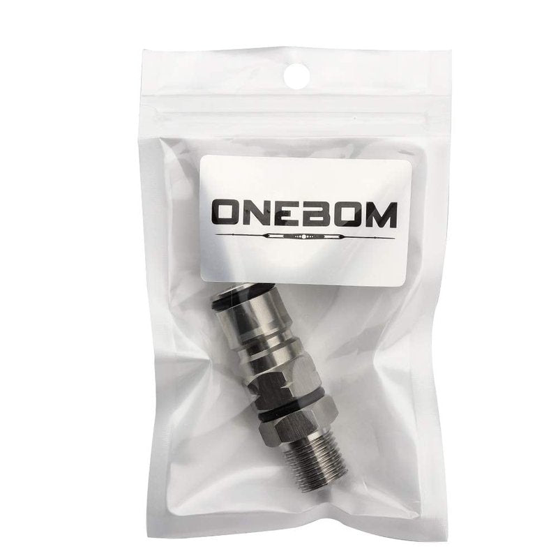 OneBom Ball Lock Post with Poppets, 1/4’’ Male NPT Hex Nipple, 19/32"-18 Gas/Liquid Corny Keg Adapter (Gas)