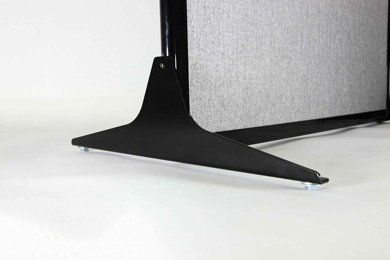 Versare Workstation Partition | Portable Wall Divider | Modern Office Cubicle | Free Standing Privacy Screen | Flexible Work Space | 66" x 70" W/Window, Navy Blue Fabric Panels