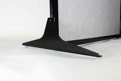 Versare Workstation Partition | Portable Wall Divider | Modern Office Cubicle | Free Standing Privacy Screen | Flexible Work Space | 66" x 70" W/Window, Navy Blue Fabric Panels