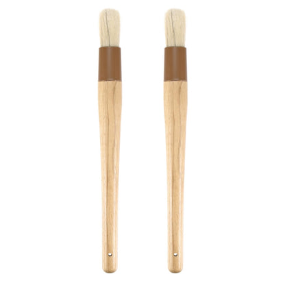 M METERXITY 2-Pack Pastry Brush, Round Wooden Handle Natural Bristle Basting BBQ Oil Brush for Cooking/Barbecue/Kitchenh [1.2"]