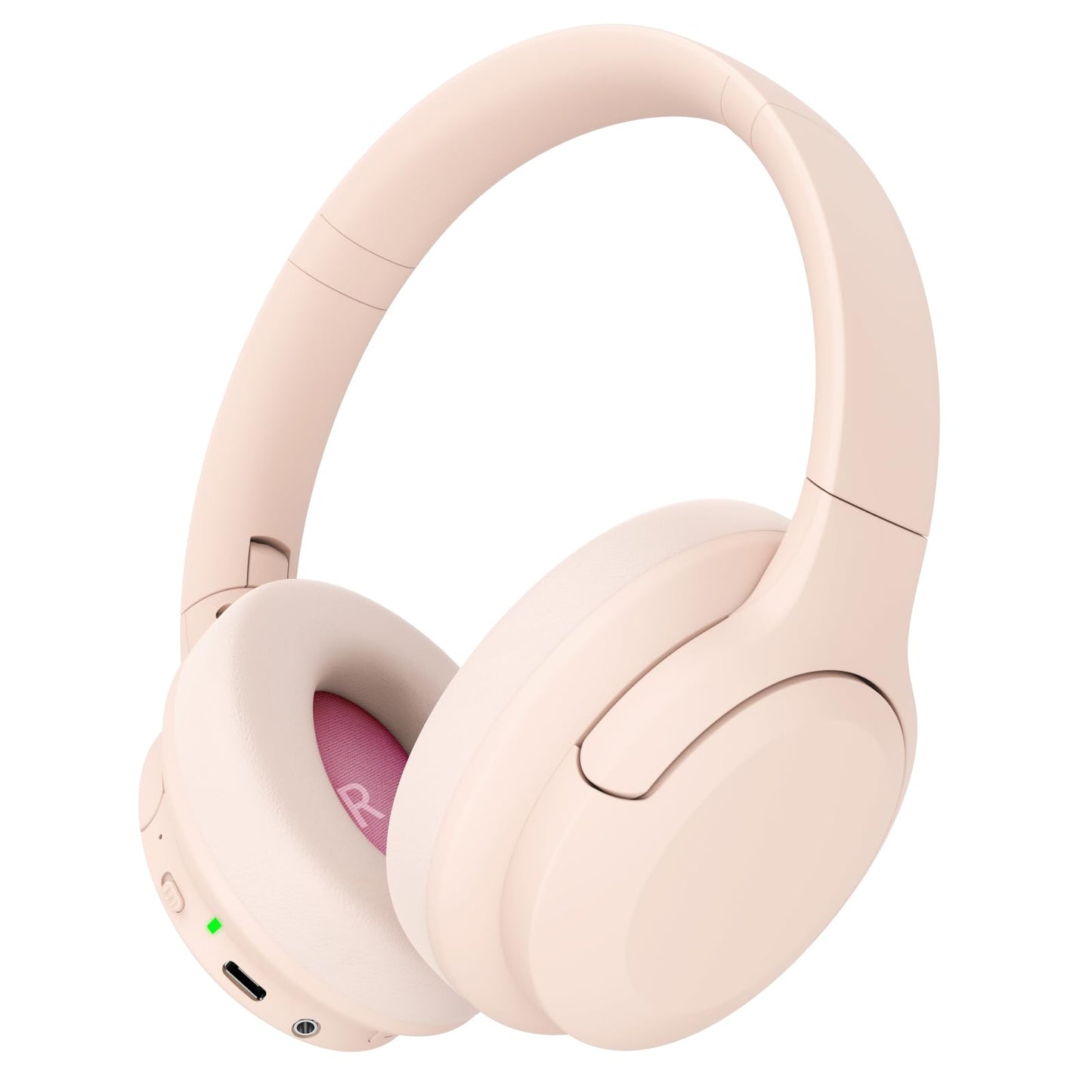 TANKASE Active Noise Cancelling Headphones, Wireless Over Ear Bluetooth Headphones,100H Play Time Bluetooth Headphone with Microphone,Lightweight and Foldable Comfortable Deep Bass for Work/Gym Pink