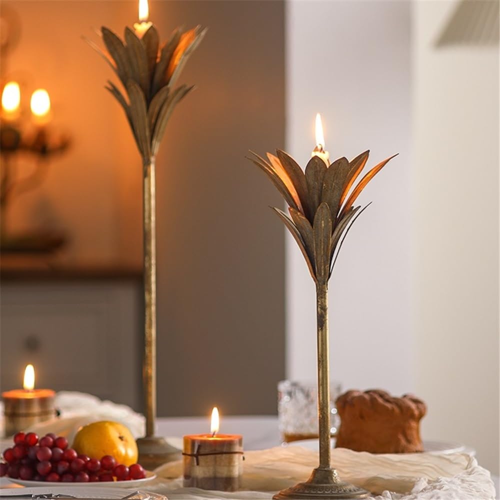 Candlesticks Old Retro Wrought Iron Candlestick, Restaurant, Hotel, Table Decoration, Candle Light Dinner Decoration, Candle Holder Decorative Candle Holder(Large)