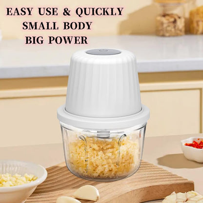 250ML Electric Garlic Chopper, Mini Portable Veggie Choppers, Garlic Grinder Masher Onion Chopper, Blender to Vegetable, Wireless Food Processor for Ginger, Chili, Fruit, Meat, etc