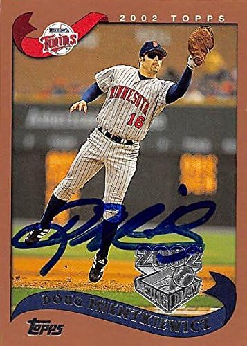 Sports Memorabilia Autograph Warehouse 246265 Doug Mientkiewicz Autographed Baseball Card - Minnesota Twins 2002 Topps Opening Day - No. 79