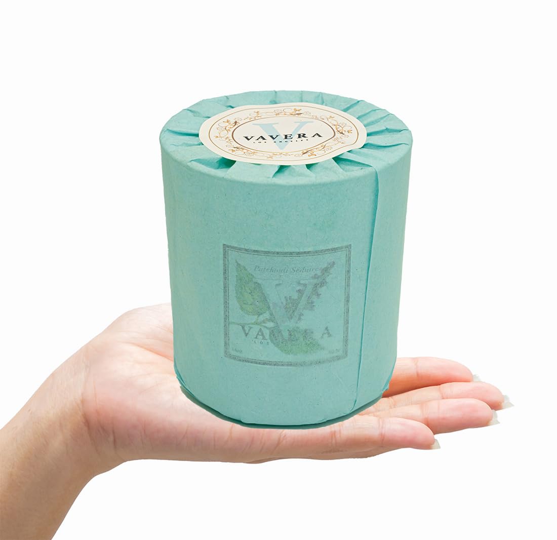 VAVERA Green Tea + Lemon Grass Wood Wick Candles that Crackle (14oz/Matte Soy Candle). an Amazing Spa Fragrance. Amazing Christmas Gift. Vegan, Non Toxic Hand-Crafted in USA.