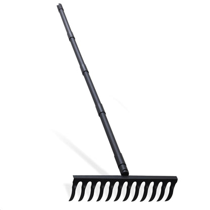 Pragmatist Bow Rake Heavy Duty 60" Metal Head Garden Rake with Adjustable Stainless Steel Handle Garden Tool for Loosening Soil Leveling Mulch Gathering Leaf
