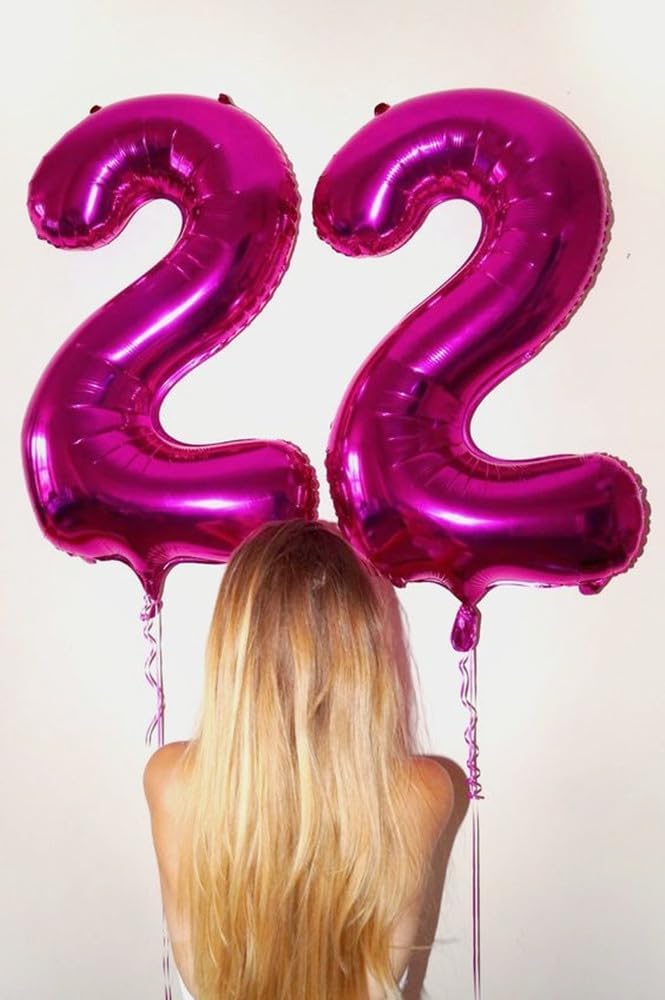 Skiennix 40-Inch Hot Pink Number Balloons - Perfect for 2nd, 12th, 21st Birthday & Celebration Decor