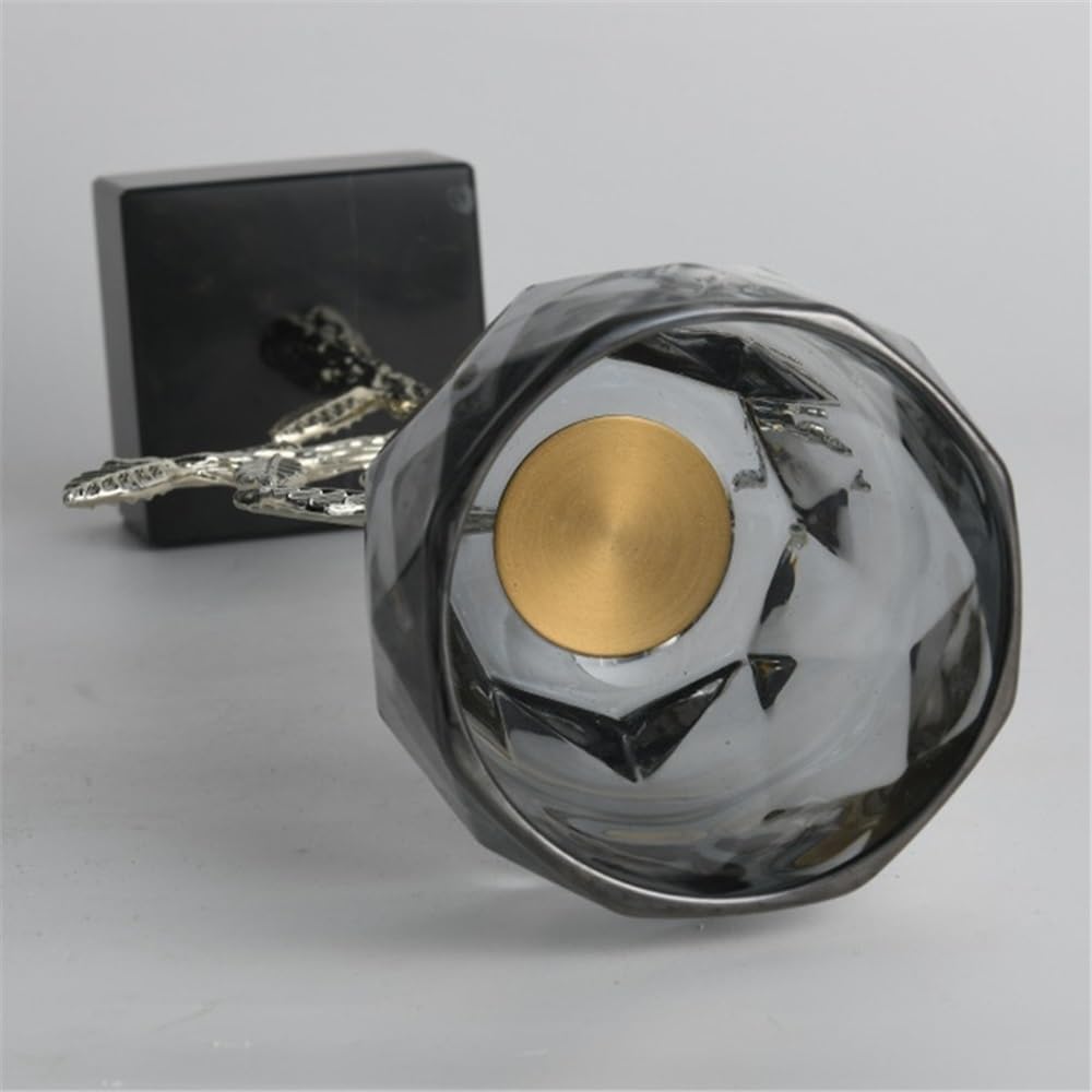 Candlesticks Light Luxury Glass Candlestick Ornaments Home High-end Living Room Desktop Aromatherapy Decorative Candle Holder Decorative Candlestick(Small)