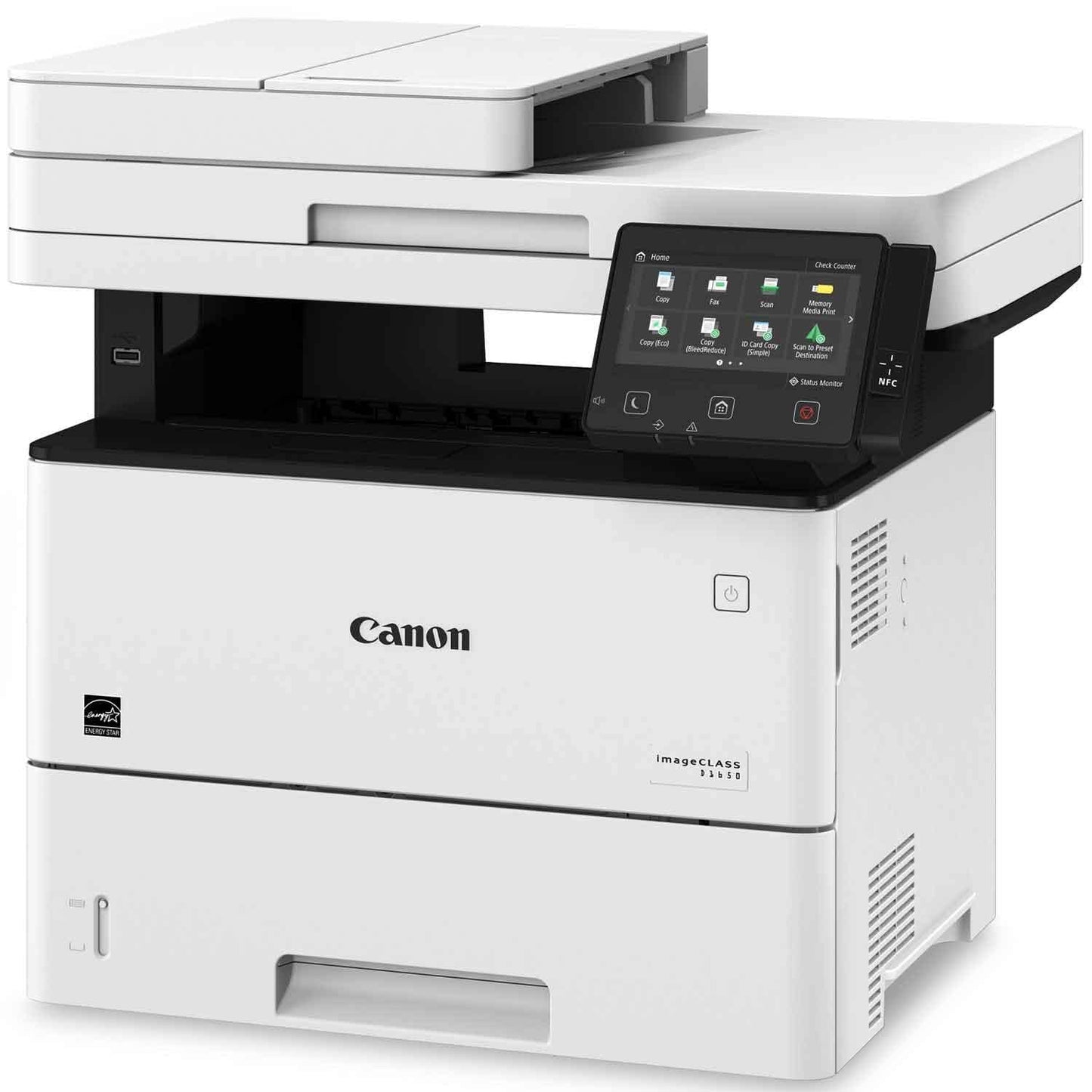 Canon imageCLASS D1620 - Monochrome Duplex Wireless Laser Printer, Multifunction With Scanner, Copier, Automatic Document Feeder, 3 Year Limited Warranty, 45 PPM, White