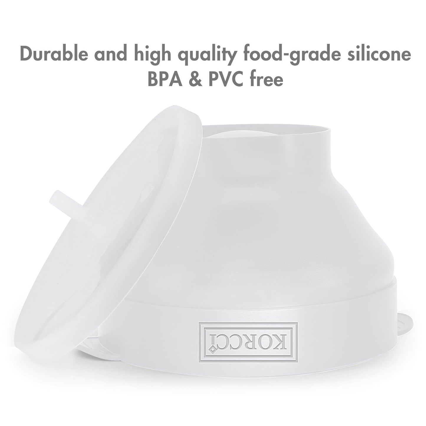 The Original Korcci Microwaveable Silicone Popcorn Popper, Microwave Popcorn Popper, Collapsible Microwave Popcorn Maker Bowl, No Oil Required, Use In Microwave, Dishwasher Safe (Blue)