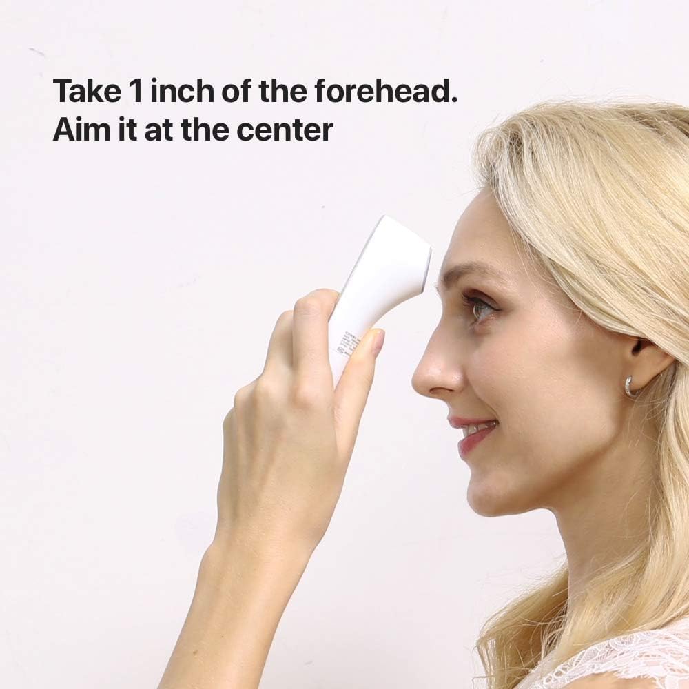 iHealth No-Touch Forehead Thermometer for Adults, Kids, Babies - FSA HSA Eligible, 3 Ultra-Sensitive Sensors, Quiet Vibration Feedback, Digital Large LED Digits, Easy to Use for Home & Nurses, PT3