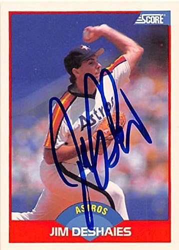 Autograph Warehouse 247924 Jim DeShaies Autographed Baseball Card - Houston Astros 1989 Score - No. 546