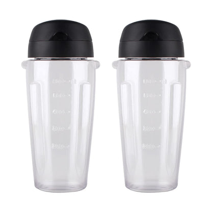 Joyparts 2PCS Replacement Parts Cups with Lids 20oz Smoothie Bottle ， Compatible with Oster Classic Series Blender