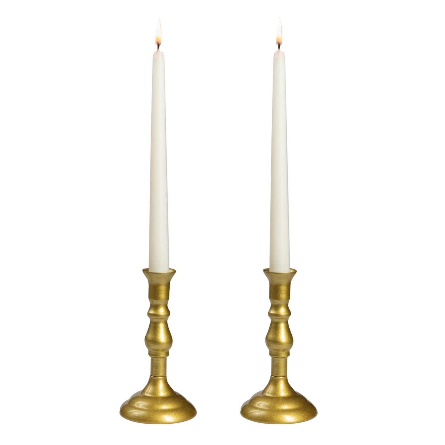 Royal Imports Gold Taper Candle Holder, Modern Metal Tapered Candlestick Holders, Centerpiece Decoration for Home or Wedding, 2 Pc Set, 6"