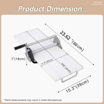 304 Stainless Steel Dough sheeter,Pastry Board and Fondant Roller, Manual, 12" Wide, 1-20mm Adjustable Thickness, Manual Operation,Board length 23.62 inch dough sheetre machine