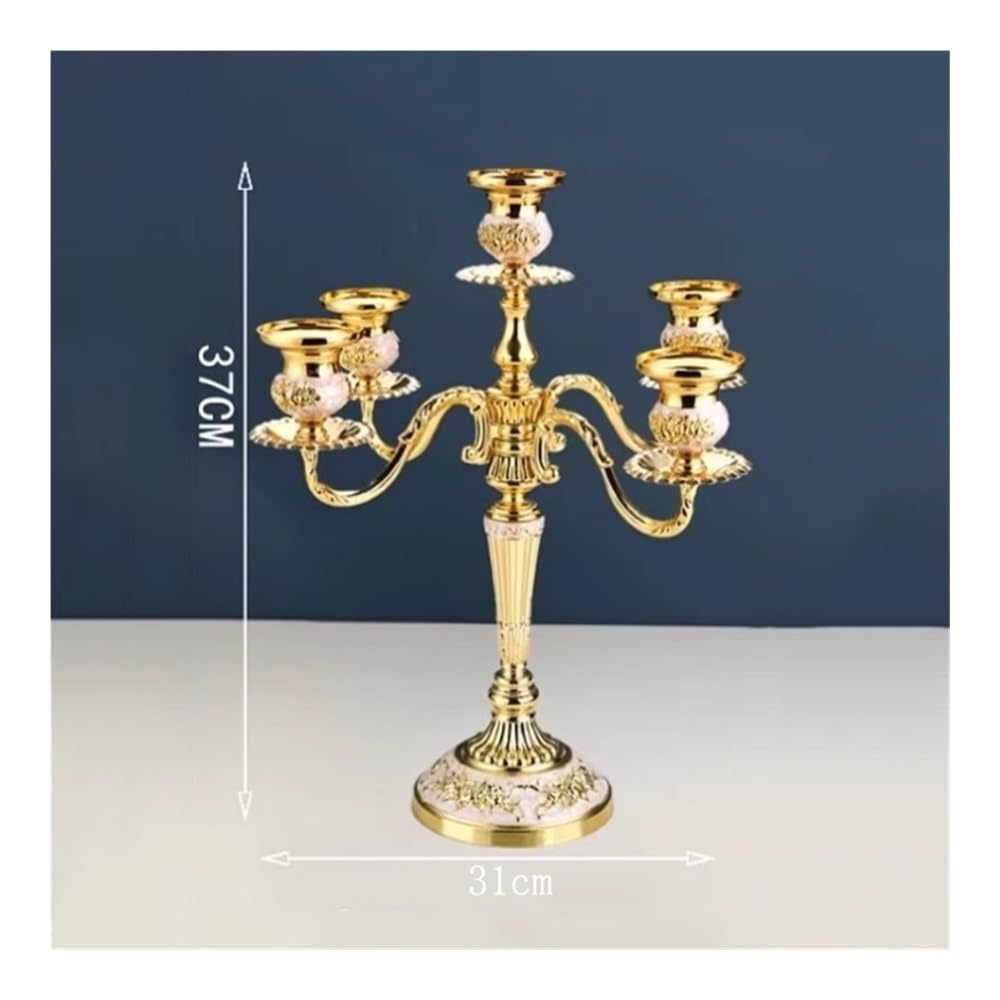 Candle Holder European Retro Five-Head Candle Holder Home Wedding Props Decorative Candlestick