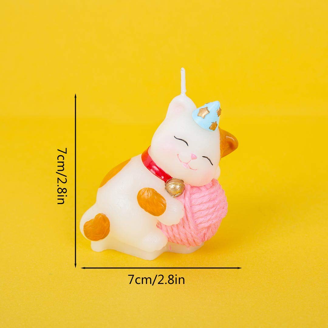 Cute Cat Birthday Candles Cake Topper Animal Candles for Birthday Festive Party Supplies and Wedding Favor (Cat)