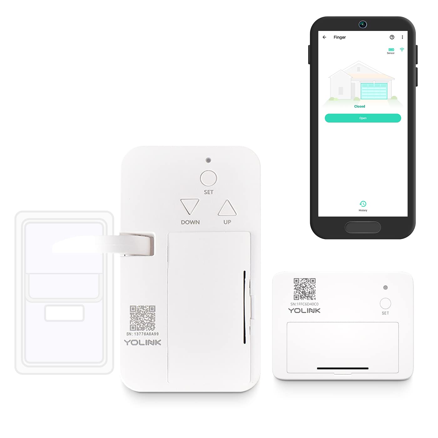 YoLink Smart Garage Door Solution Kit - Convert Any Garage Door to Smart in Seconds! Battery-Powered, No-Wires, No-Tools Super-Easy Installation. Compatible with Alexa & IFTTT