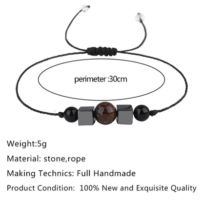 tenghong2021 Chakra Crystal Beaded Bracelet with Wish Card Adjustable Spiritual Anxiety Stone Beads Braide String Bracelet Yoga Meditation for Women Men Jewelry Birthday Gifts-Protection
